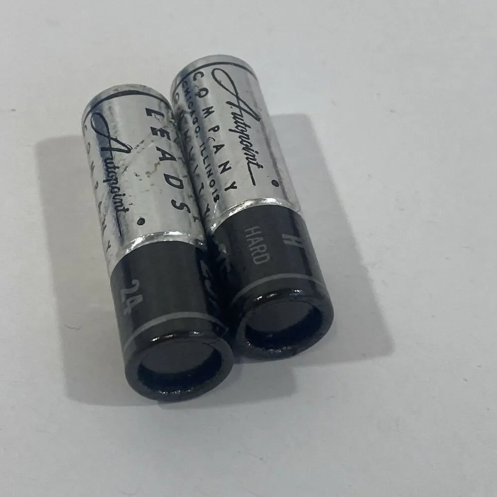 Vtg Lot (2) AUTOPOINT Mechanical Pencil Lead 43-N H Hard Black 1-3/8